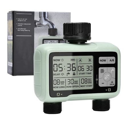 2-suuntainen automaattinen kasteluajastin, puutarhakasteluajastin, lapsilukkotila, automaattinen ja manuaalinen tila, sadetunnistin, IPX5