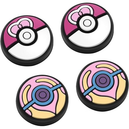 Mjuk Silikon Joystick-skydd för Nintendo Switch/OLED/Switch Lite (Älskar Poké Ball), Analoga Stick-grepp Knappskydd för Switch