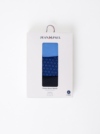 MATCH - Romain 3 pk boxer - Jean Paul - Str. S - Herre - Pysjamas & Undertøy - Blå - 95% bomull - økologisk, 5% elastan