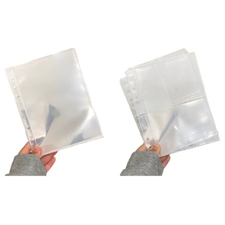 Fotokortlommer til 6-rings A5-ringbind, ultraklare fotokortlommer, dobbeltsidede sider, beskyttelse til fotos