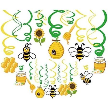 30 stk. Bi-fest Guirlande Dekoration, Humlebi Fest, Eventyr Fest, Havefest, Pigernes Fest, Drenge, Børn, Familie, Klasseværelse, Baby Shower, 16 Kort 