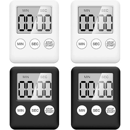 Stoppur, digital minuttimer med högt alarm, 3 i 1 installationsmetod minikökstimer