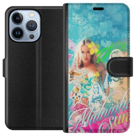 Kompatibelt Lommeboketui til Apple iPhone 13 Pro Eventyrverden med Steve, Creeper og dyr i fargerik blokkgrafikk