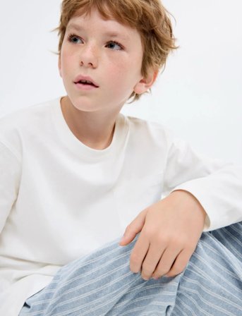 Mango Striped Long Pyjamas - Blue - 5-6