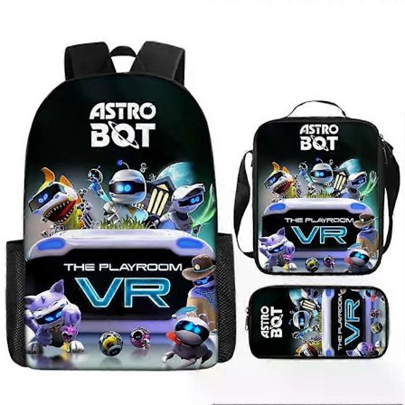 Astro Bot -koulureppu, robotti, yhteensopiva opiskelijan penaalin ja olkalaukun kanssa