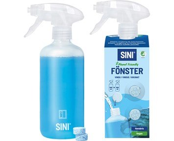 Rengöringstablett Fönster Startpaket - SINI startpaket med tablett & flaska för fönster