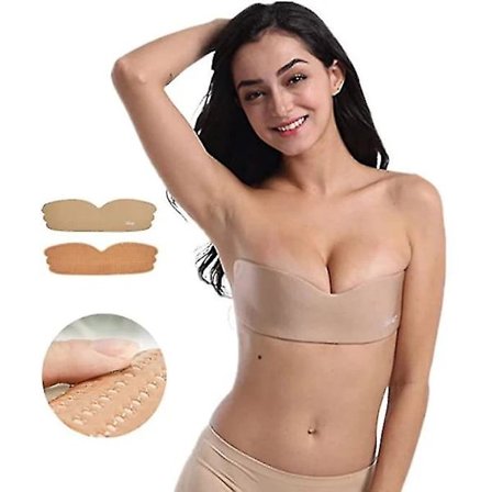 Silikone Brystløft BH-beskytter i ét stykke, usynlig selvklæbende BH, genanvendelige løftekopper, åndbar brystvorte-kompleksion