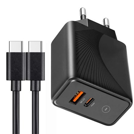 Snabbladdare 30W - Xiaomi - 12T - 2 Porter - USB-C - Svart