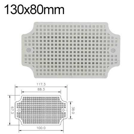 Bundplade Honeycomb Gitterplade 130X80MM