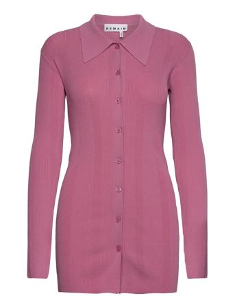 Knit Fitted Cardigan Strikkegenser Cardigan Rosa REMAIN Birger Christensen*Betinget Tilbud
