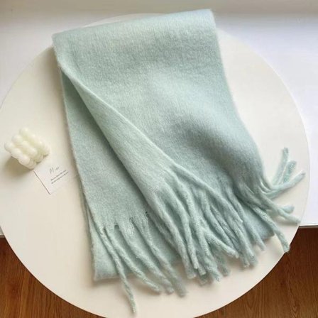 Vinter Cashmere Scarf Lång Tofs Scarves LJUSGRÖN
