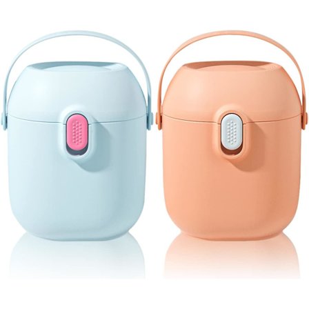 Vauvan maitojauheannostelija, 2 kpl kannettava maitojauheannostelija kosteudenkestävä maitojauheannostelija lusikalla maitojauheelle välipaloille ja 