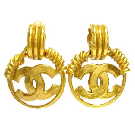 Chanel Vintage Pre-owned Metal reringe Gul, Dame Vintage Smykker, Størrelse: ONE Size