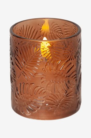 Star Trading - LED Kubbelys Flamme Leaf 10 cm - Brun - Lys - Fra Homeroom