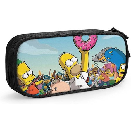 S-im-ps-on Taske Penalhus Holdbar Papirvarepose Foldbar Penalhus Skole Kontor Taske Stor Kapacitet Blyant Penalhus-1 Simpson-One Size bd009059