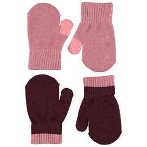 Molo 2-Pack Velvet Rose Kenny Mittens 0-3 Years - Gloves and mittens - 0-3 years - Pink