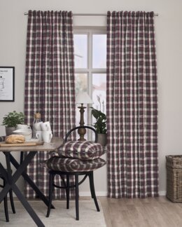 Kanallengde Amadeus garnfarget rute med krepp-effekt 2-pk Plommelilla