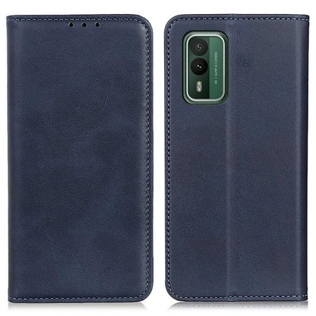 Flip Etui med Pung i Ægte Læder til Nokia Xr21 - Blå