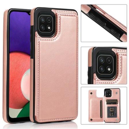 Samsung Galaxy A22 5G - Skal med Korthållare Roséguld