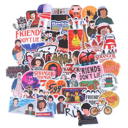50 stk. Stranger Things skateboard klistermærker vinyl laptop bagage