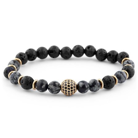 8 mm bransoletka z koralikami alabastru dla mężczyzn - Bransoletki z koralików