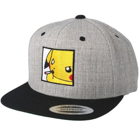 BOOM - Grå snapback Keps - Poke Smoke Grey/Black Snapback @ Hatstore