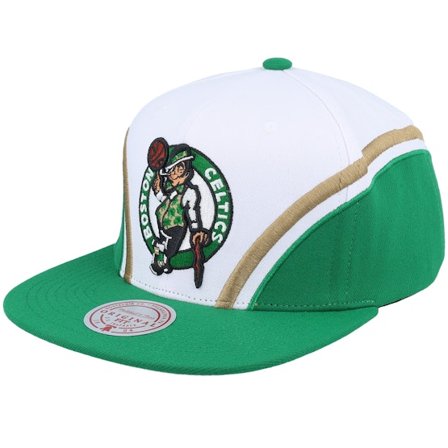Mitchell & Ness - Boston Celtics Overhead White/Green Snapback Snapback White Cap - NBA @ Hatstore