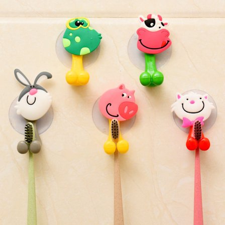 5 stk. sjove tandbørsteholdere til børn, søde dyr tandbørsteholdere