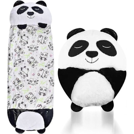 2-i-1 Sovepose til Børn, Udendørs Sovepose, Camping Sovepose, Koselegetøj Sovepose Med Pude, 160 X 60 Cm