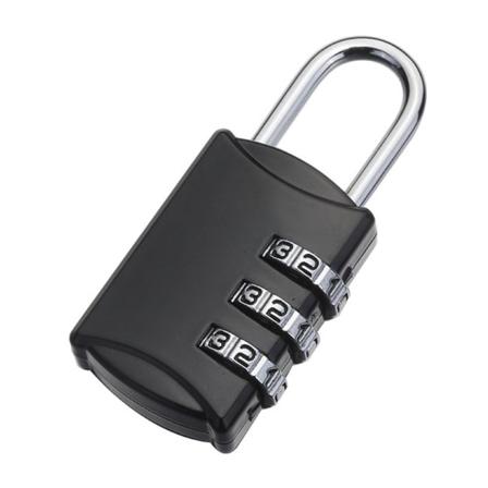 3-numeroinen numeron salasanalukon yhdistelmä riippulukko MUSTA Black