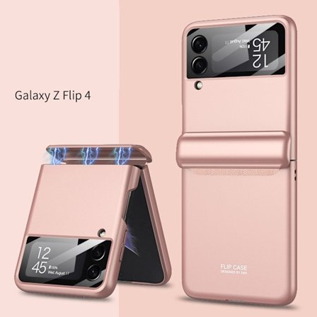 Samsung Z Flip 4 mobilskal, integrerat skydd, rosa