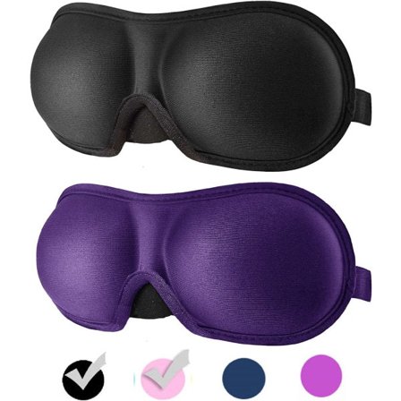 2-pack 3D ögonmask för att sova, maskintvättbar, sovmask för