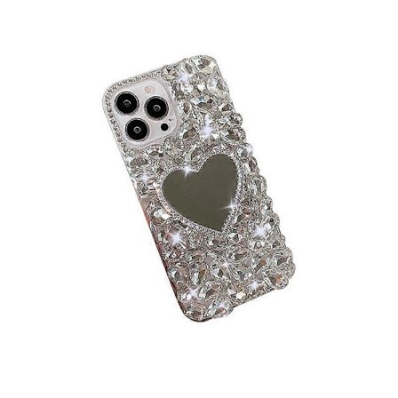 iPhone 13 Pro Love Mirror Glittrande Diamant Lyxig Diamant Serie Telefonfodral