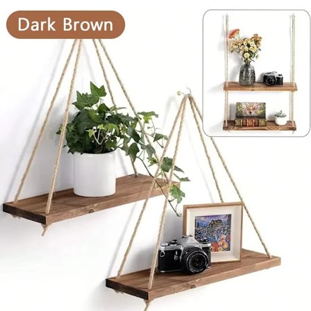 1 styck Trä gunga hängande hampa rep