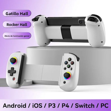 D8 Hvid BSP D8 RGB Trådløs Bluetooth Tablet Controller til Nintendo Switch, Kompatibel med Android og iOS, Ergonomisk Styr, Udtrækkelig Jo