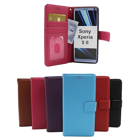 New Standcase Wallet Sony Xperia 5 II (XQ-AS52) (Svart)