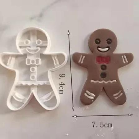 3/1 st julpepparkaksmögel Pepparkaksgubbe Skalle Godis Kakor Bakform För Jul Halloween Fest Tårta Dekoration Happy Gingerbread