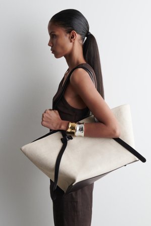 COS Pinch Tote Bag - Linen in Beige - Women