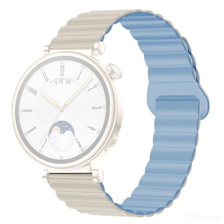 Garmin Forerunner 265S / 255S / Venu 2S Silikonarmband 18mm Magnetiskt Armband - Antik Vit / Haze Blå