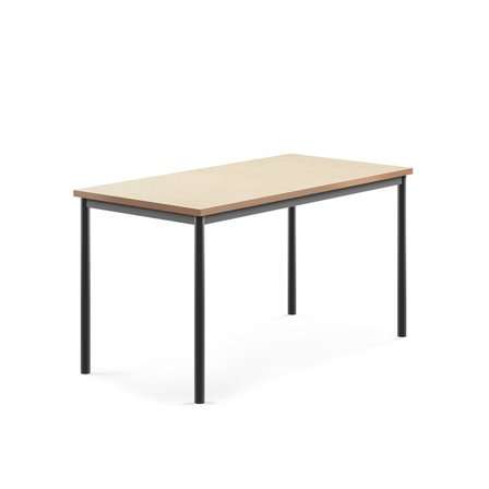 Desk SONITUS, 1400x700x720 mm, beige linoleum, anthracite