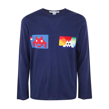 Comme des Garçons, Round-neck Knitwear Niebieski, Mężczyzna, Rozmiar: L