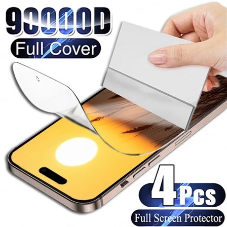 4 st Hydrogel Film Skärmskydd För iPhone 12 15 16 14 11 13 Pro Max För iPhone 15 16 14 Plus 13 12 Pro 16e Full Cover Film