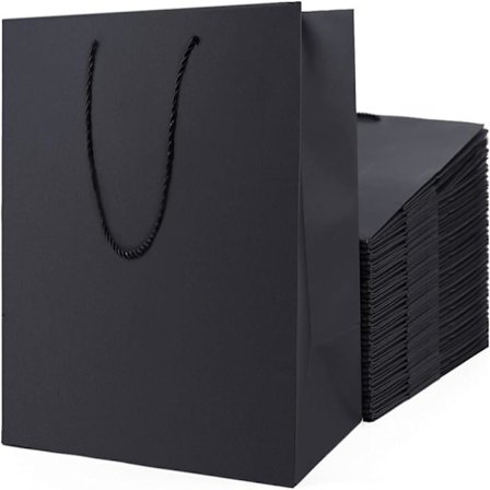 Pakke med 10 ekstra store gaveposer 40*28*12 cm sorte gaveposer til mænd bryllupsgaveposer sorte papirposer