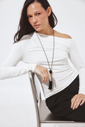 NA-KD Off Shoulder Jersey Top - Off shoulder-toppe - OffHvid - M (EU 38-40)