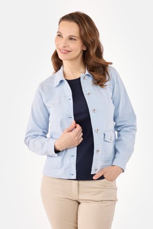 BRANDTEX - Kort Jakke - Lys blå - Knaplukning