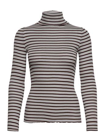 Silk T-Shirt W/ Roller Neck T-shirts & Tops Long-sleeved Multi/mönstrad Rosemunde