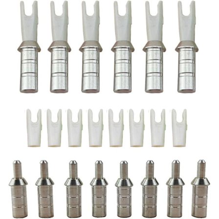 50 st Pilspetsar för Pilbåge, Plastpilspetsar, Storlek S & L, med Aluminiumstift för Pildiameter 4,2/6,0/6,2 mm