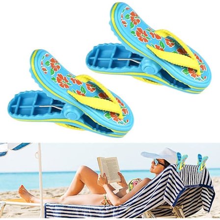 2 stk. Plastik Linnedklemmer Strandklemmer Strandhåndklæde Klemmer Engros