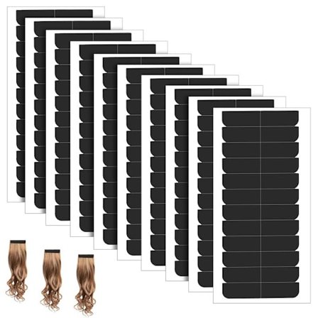 10 ark Hårforlengelsestape, Hårforlengelsestape Dobbeltsidig Tape i Forlengelsestape, Skjønnhetsverktøy for Hårforlengelse (Svart)