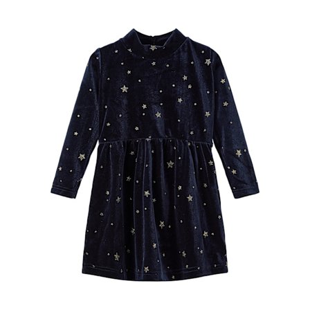 Name it Veloursydd Kjole, Mørkeblå Størrelse 98